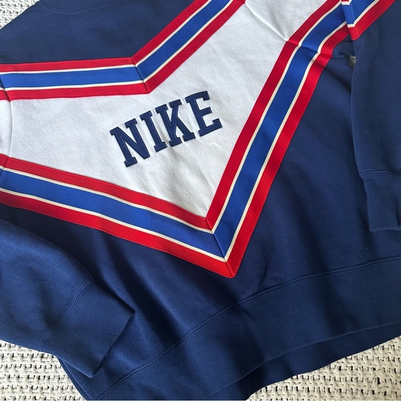 NIKE Retro Sports Women's Fleece Sweatshirt Blue Red White BV2920-492 SNL Sz S - Picture 2 of 10